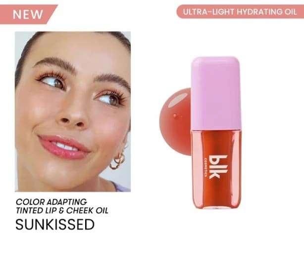 BLK Cosmetics Fresh Color Adapting Lip and Cheek Oil - Sunkissed