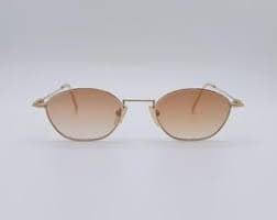 Handmade Gold Hexagon Aviator Sunglasses: Brown Gradient Lens - Etsy