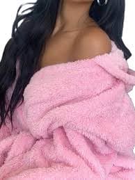 Women's Plush Fleece Robe Warm Fleece Bathrobe Double-sided Plush Cute Animal Ears Hooded Nightgown Long Sleeve Bath Robes Pajamas - Walmart.com