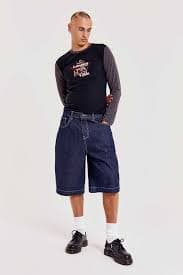 Shop Jumbo Denim Jorts | Jaded London | Clothing