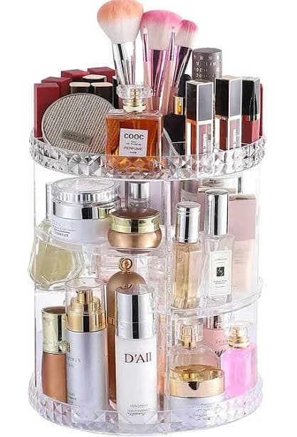 CQ Acrylic 360 Degree Rotating Makeup Organizer