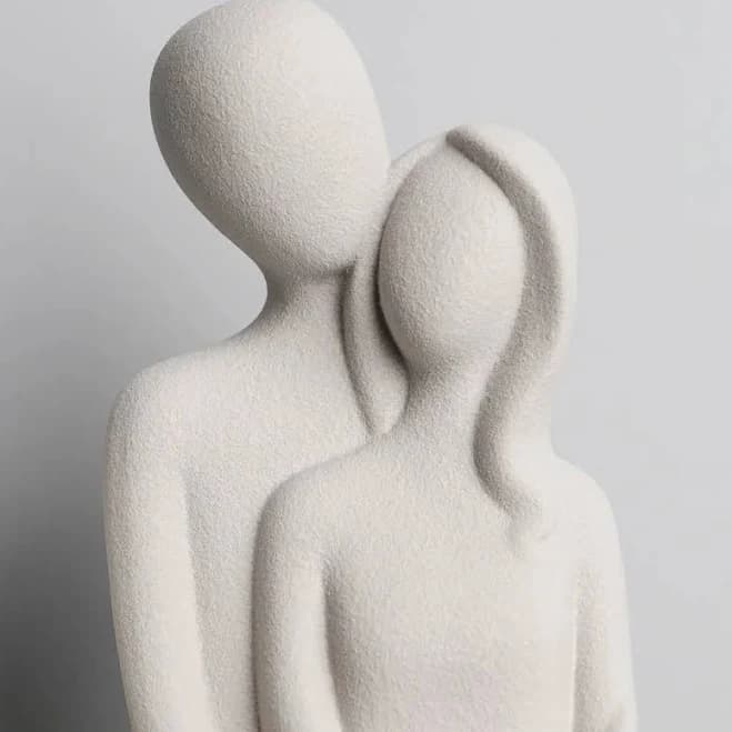 House of Avana Modern Ceramic Hugging Couple Sculpture
