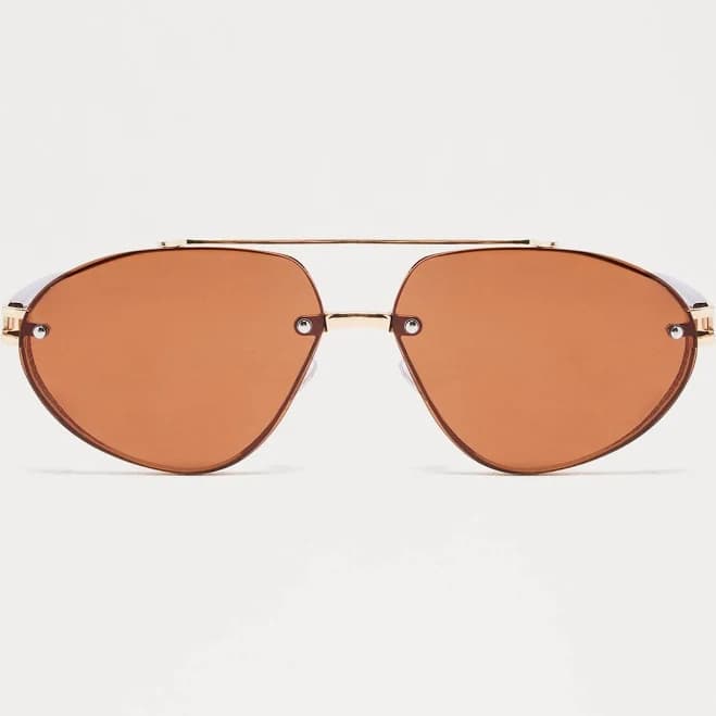 Fashion Nova Men's Tough Aviator Metal Sunglasses