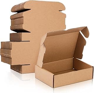 100 Pcs Shipping Boxes Cardboard Gift Corrugated Cardboard Brown Boxes Mailer Packaging for Mailing Small Business Present (5.91 x 3.94 x 1.57 Inches)