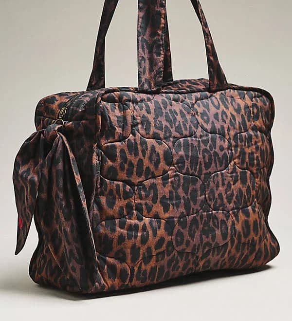 Quilted Leopard Tote by Damson Madder in Brown at Anthropologie