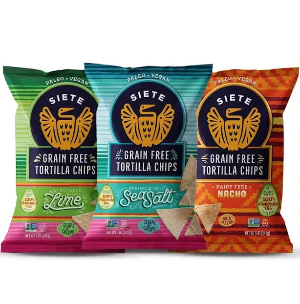 Siete Grain Free Sea Salt Tortilla Chips (Pack of 6)