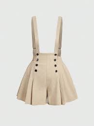 SHEIN MOD Plus Size Khaki Double-Breasted Pleated Vintage Jumpsuit Dress, Summer | SHEIN USA