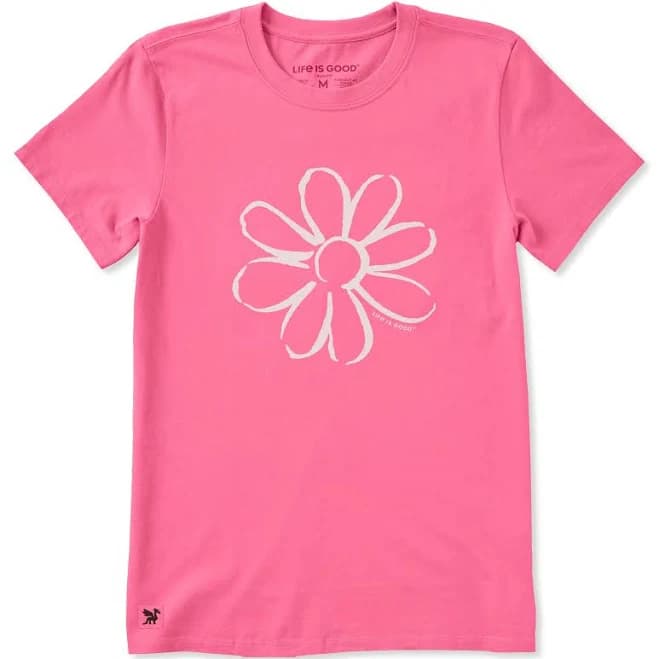 Life Is Good Women's Daisy Outline Cotton T-Shirt