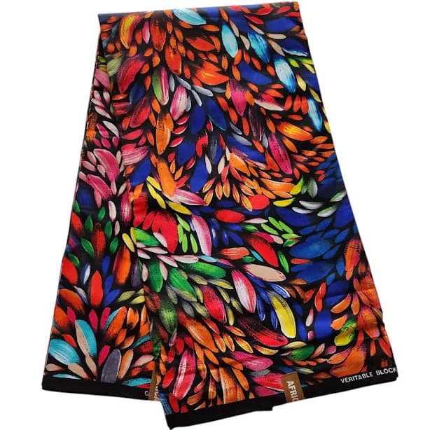 Orange and Blue African Print Ankara Fabric
