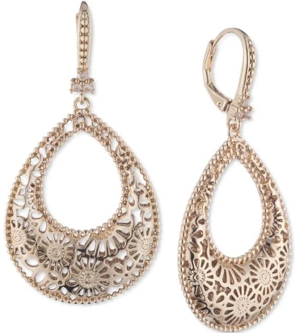 Marchesa Domed Open Filigree Drop Earrings