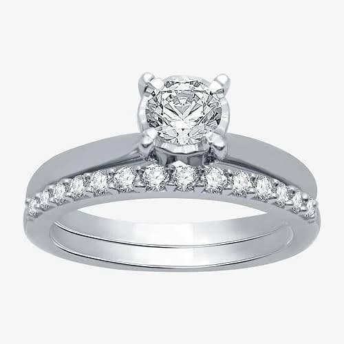 1 ct. T.W. Lab Grown White Diamond Solitaire Bridal Set in Sterling