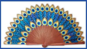 Silk Fan Hand Painted "peacock" - Etsy Israel