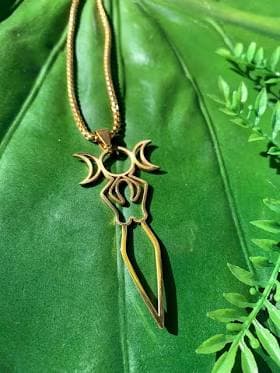 Triple Moon Goddess Necklace