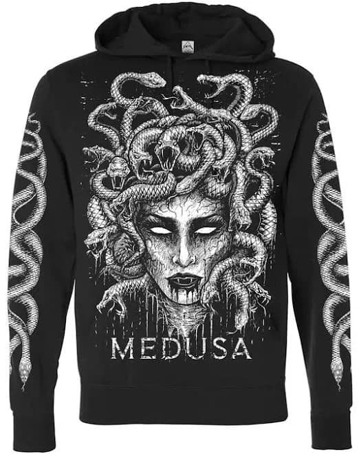 Medusa Hoodie Hoodie Sleeves — Goth mens outerwear — VampireFreaks