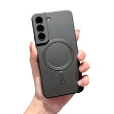 Amazon.com: phylla for Samsung S22+ Plus Phone case [Compatible with MagSafe] Luxury Magnetic Solid Color Cover Full Camera Protection Slim Soft Silicone Shockproof Bumper for Galaxy S22+ 5g (Black) : Cell Phones