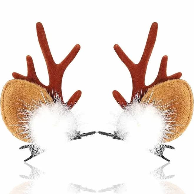 Girl's Christmas Reindeer Antler Hair Clip Set