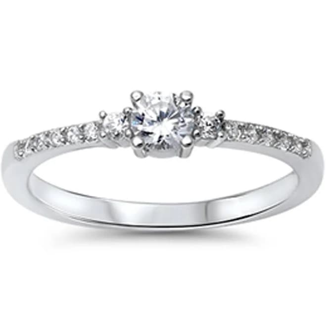 .925 Sterling Silver CZ Solitaire Ring