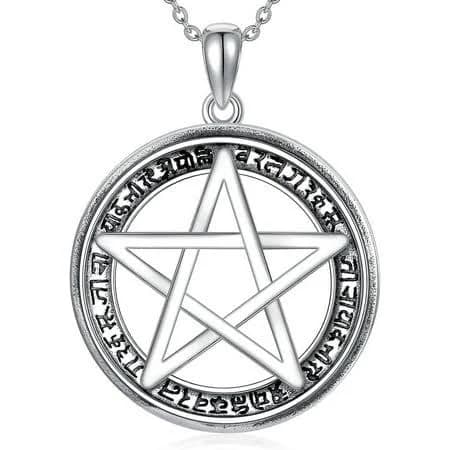 Sterling Silver Wiccan Tetragrammaton Pentacle Necklace