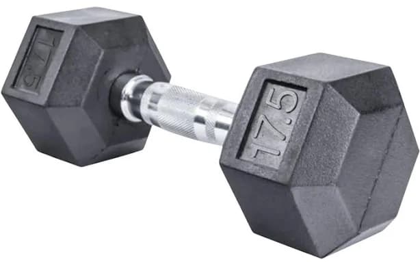 French Fitness Rubber Coated Hex Dumbbell
