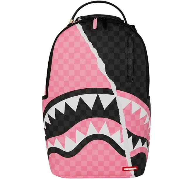 Sprayground Pink and Black Tear Sip Backpack