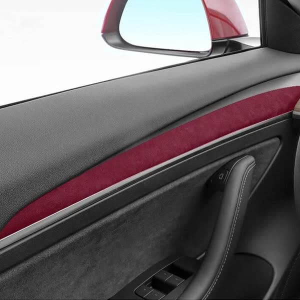Alcantara Interior Front Door Trim Panel Caps for Tesla Model 3 (2021-2023) and Model Y 2023-2024