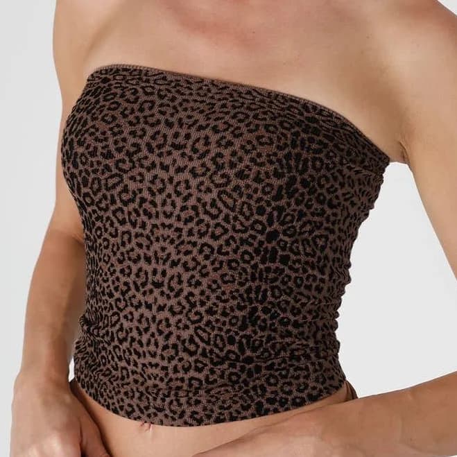 French Roast Seamless Leopard Print Tube Top