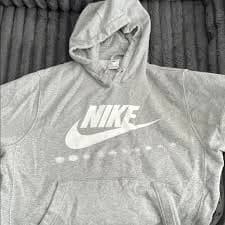 Nike Light Gray Hoodie with White Logo