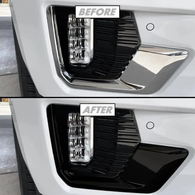 GMC Yukon Fog Light Trim Chrome Delete Precut Vinyl Wrap