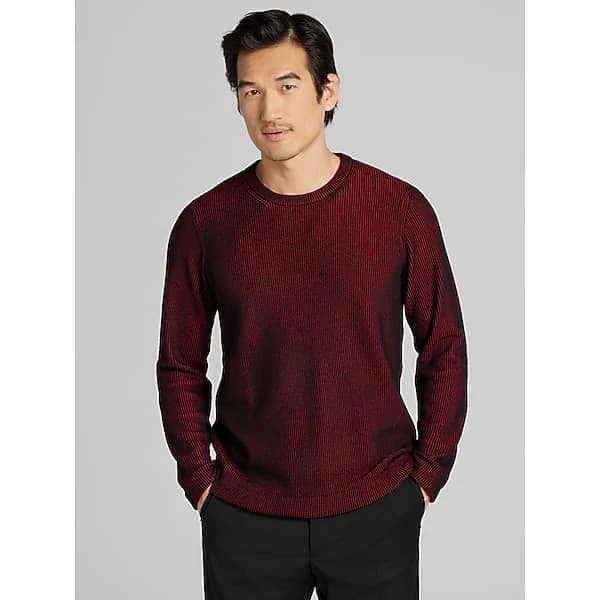 Kenneth Cole Men's Slim Fit Ribbed Crewneck Sweater