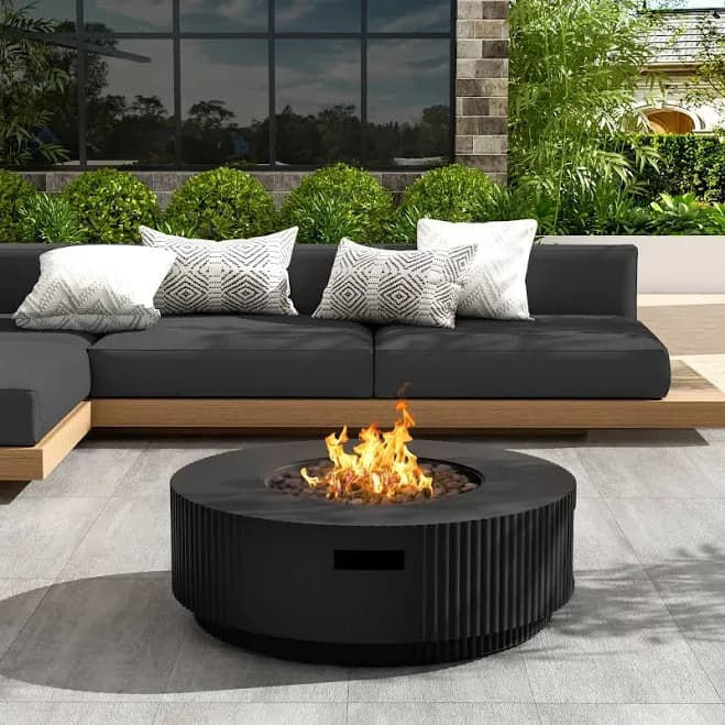 Christopher Knight Home Trenton Outdoor Fire Pit Table and Side Table Set
