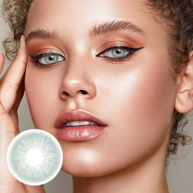 COLEYES Crystal Light Green Yearly Prescription Colored Contacts, Light Green / -2.5