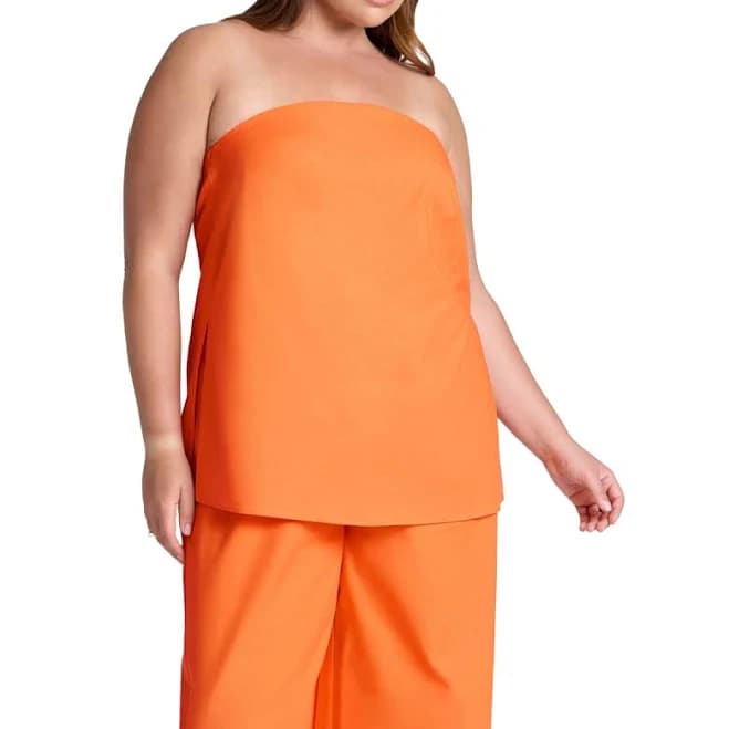 Eloquii Women's Linen Blend Column Tube Top