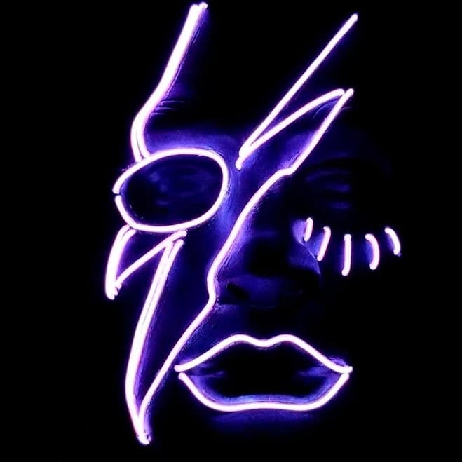 El Wire Lightning Bolt Glow Mask