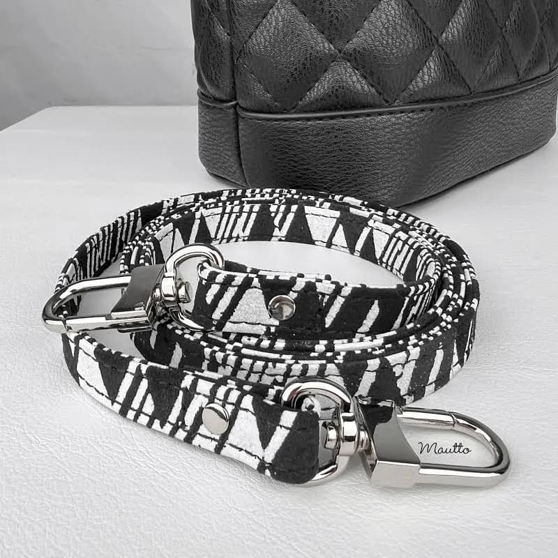 Geometric Zebra Suede Purse Strap