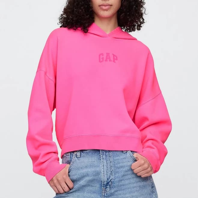 Gap Women's Relaxed Gap Mini-Logo Cropped Hoodie