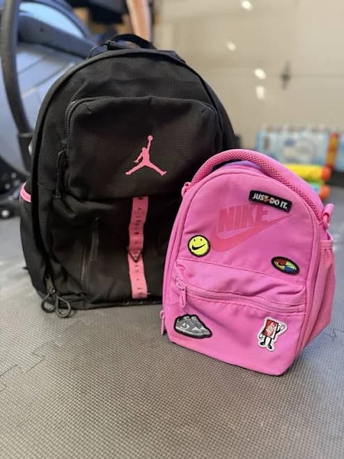 Jordan Jumpman Sport Backpack & Nike Kids Patch Pink Insulated Lunch