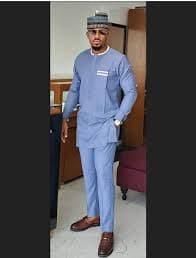 Embroidered African Men's Set: Cotton Top and Pants - Etsy Israel