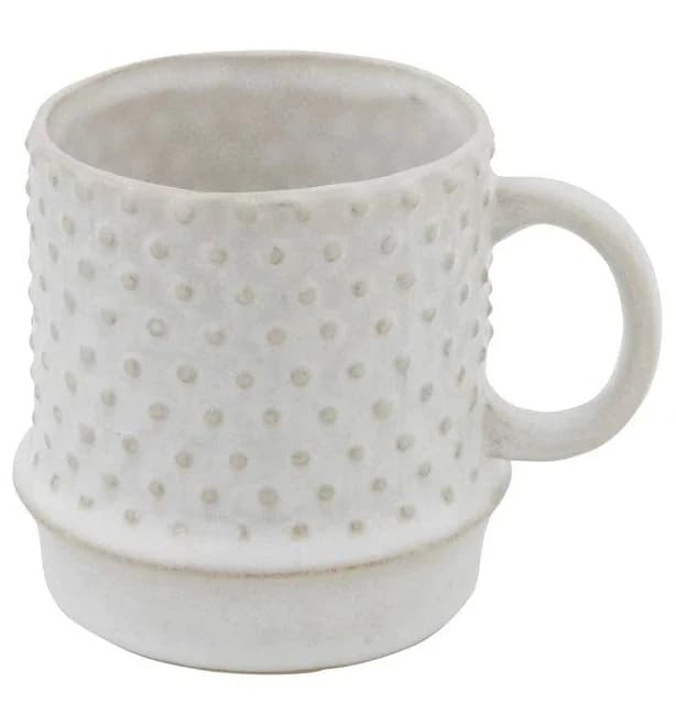 White Stoneware Mug Set of 2
