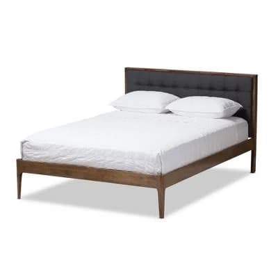 Baxton Studio Jupiter Tufted Fabric Upholstered King Platform Bed