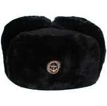 Soviet marines black warm Ushanka winter fur hat