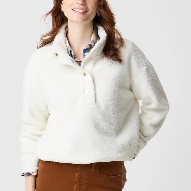 J.Crew Women's Sherpa Snap Pullover