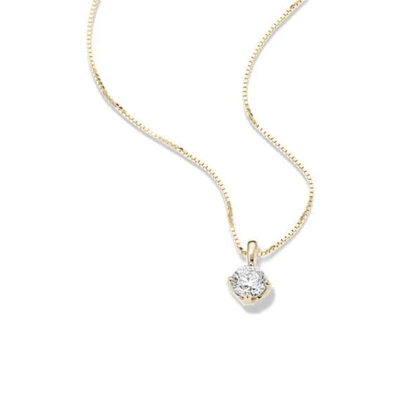 1/2 CTW Diamond Solitaire Pendant Necklace in White Gold