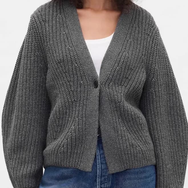Gap Women's Barrel-Sleeve Cardigan Sweater