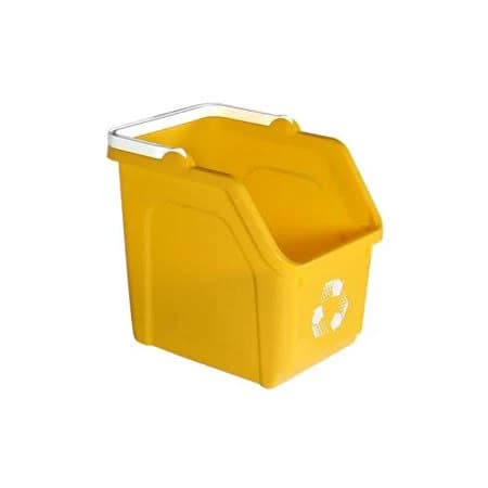 Recycling Bin 6 Gallon Stackable Recycle Bin for Kitchen, Home, Garage, Office Space Saving Recycling Trash Can Made from 100% Recycled Plastic (