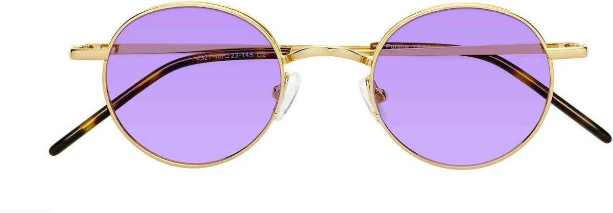 Pursue Retro-Vintage Metal Round Tinted Sunglasses