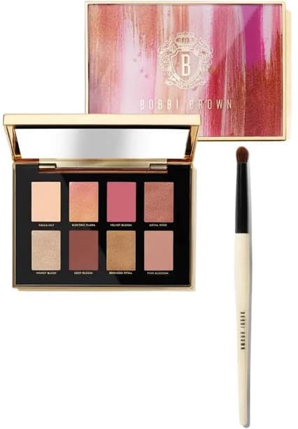 Bobbi Brown Luxe Metal Rose Eyeshadow Palette & Eye Smudge Brush Full