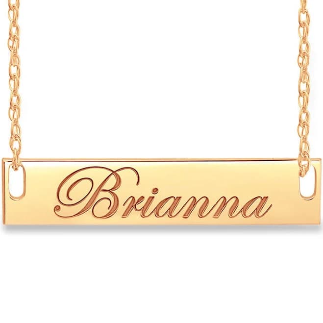 Zales Engravable Cursive Nameplate Necklace
