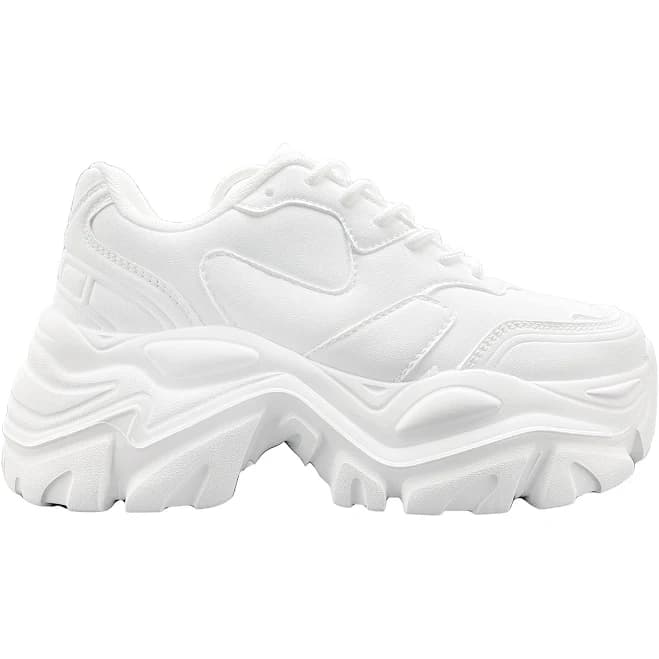 BLAIR Pure White Platform Sneakers 10
