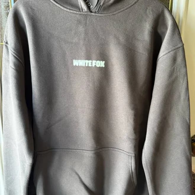White Fox Boutique Tops | White Fox New Grey/ Bluish, Pale Green Writing? Unisex Hoodie, Nwt Beautiful!! | Color: Gray | Size: S | Carolmaeder's