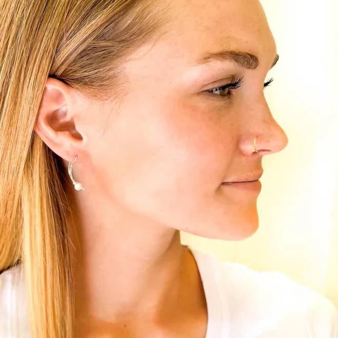 14K Solid Gold Hypoallergenic Waterproof Nose Hoop